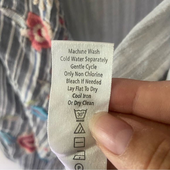 Karyn Seo Women’s Small Embroidered Open Front Kimono Wrap Cardigan 100% Cotton - Picture 7 of 8